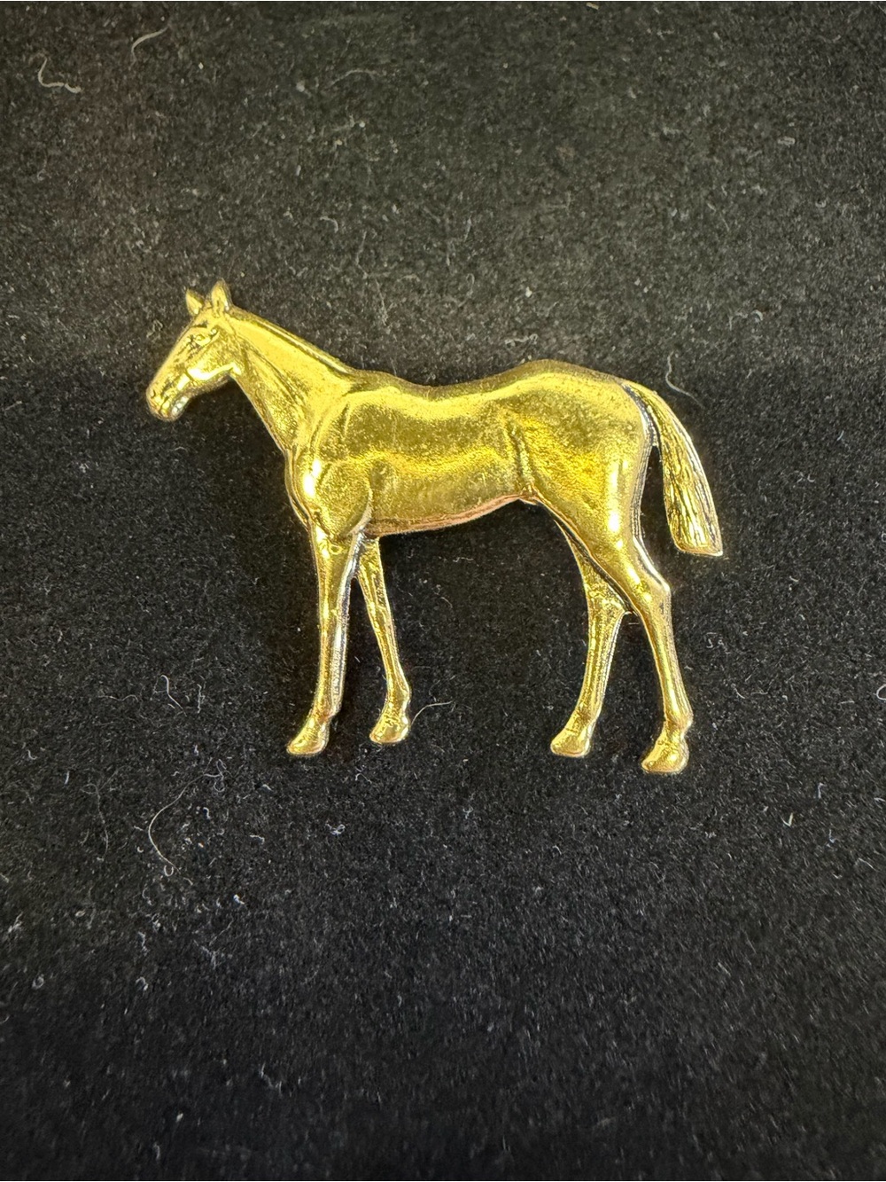 Vintage Gold Tone Horse Brooch | Equestrian Horse Pin | Unmarked Costume Jewelry